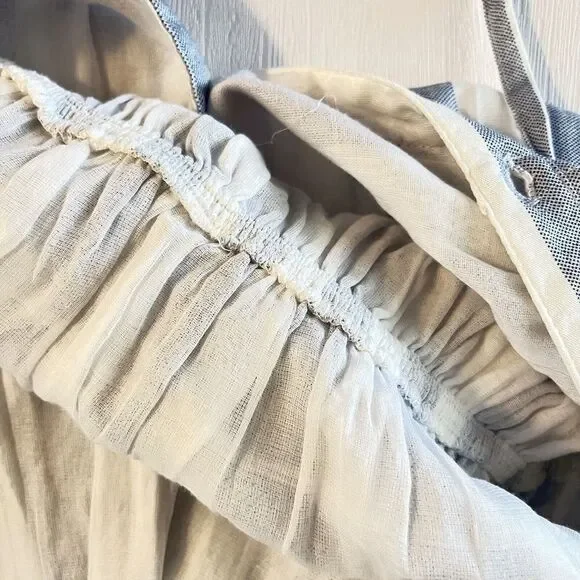 Japna Dress Womens SMALL Blue White Stripe Tie Waist Shirt Dress Short Sleeve - Picture 8 of 13